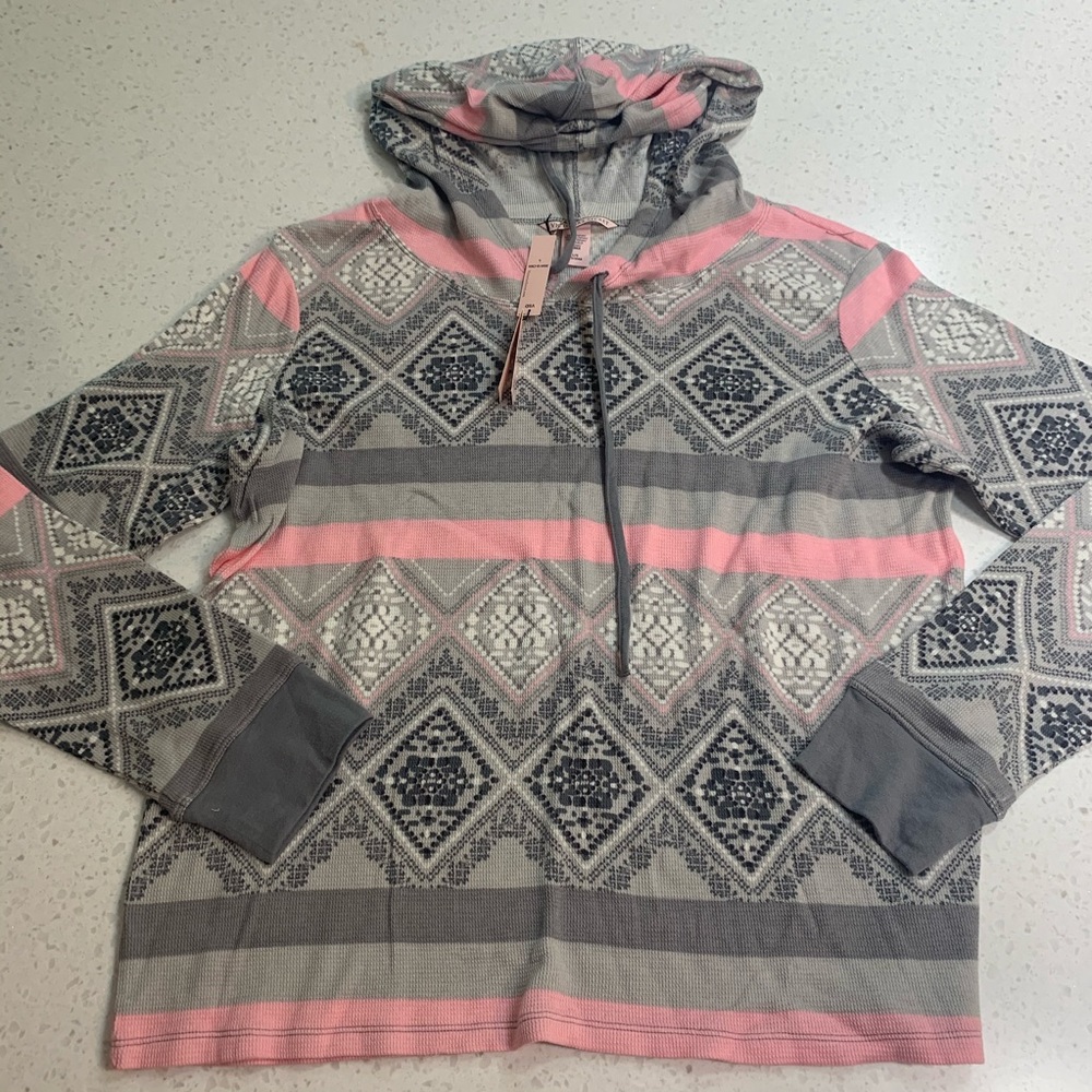 Victoria’s Secret hooded shirt & shorts pajama set - Picture 2 of 6